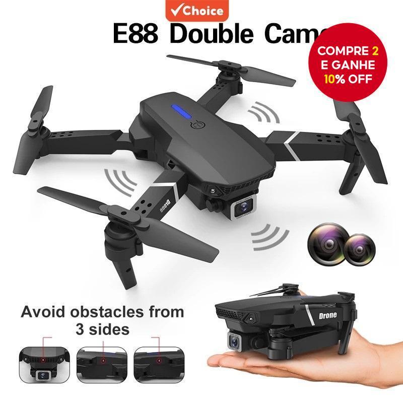 E88 Pro Drone HD Câmera Dupla Posicionamento WiFi FPV Altura Manter Profissional Quadricóptero RC