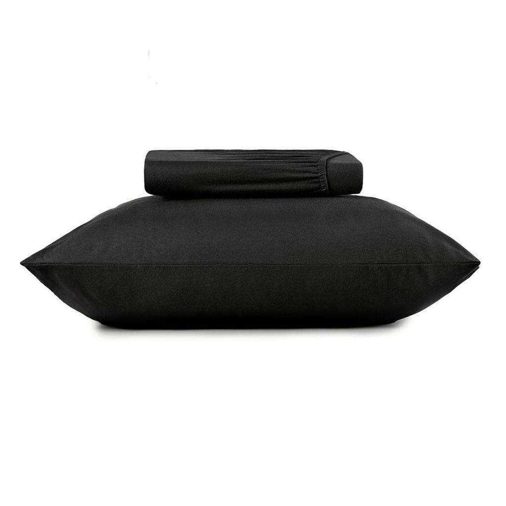 Jogo de Cama Solteiro 2 Peças Altenburg Malha Fio Penteado Preto Primitivo