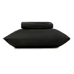 Jogo de Cama Solteiro 2 Peças Altenburg Malha Fio Penteado Preto Primitivo