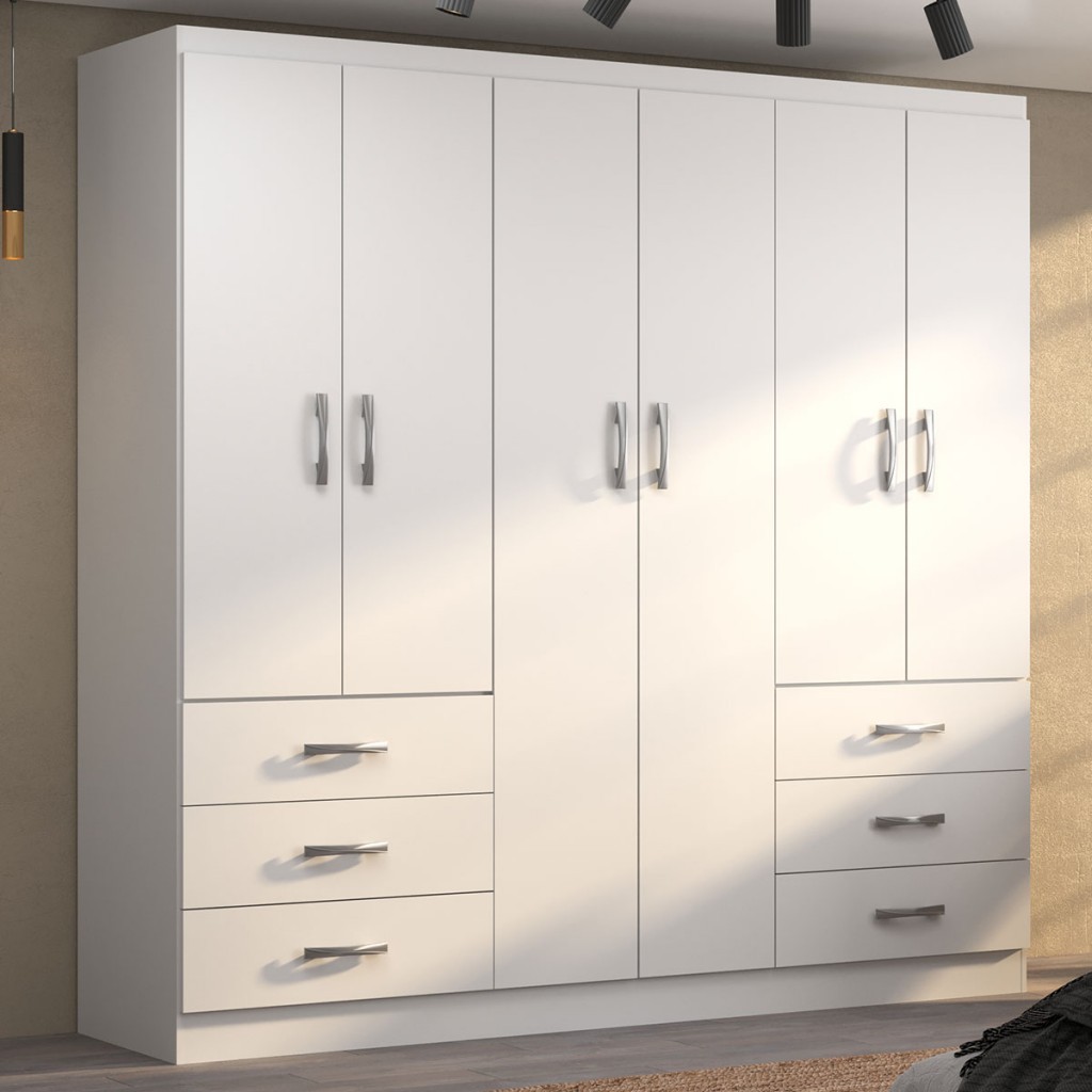 Guarda-Roupa Casal New Encante 6 Portas 6 Gavetas - Evidencia Móveis