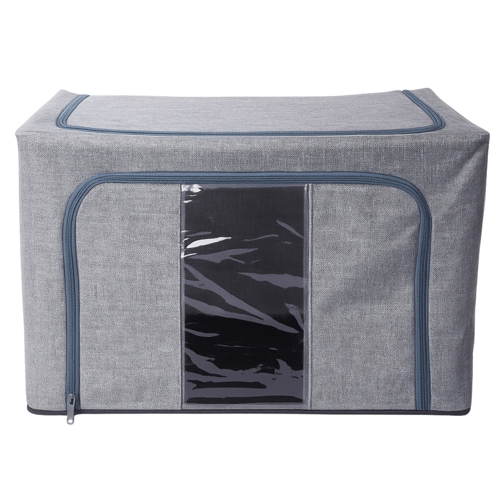 Caixa de Organização Multiúso C/ Visor P/ Armário Guarda Roupa Casa Roupas Objeto Armário Tecido Compacta Portátil