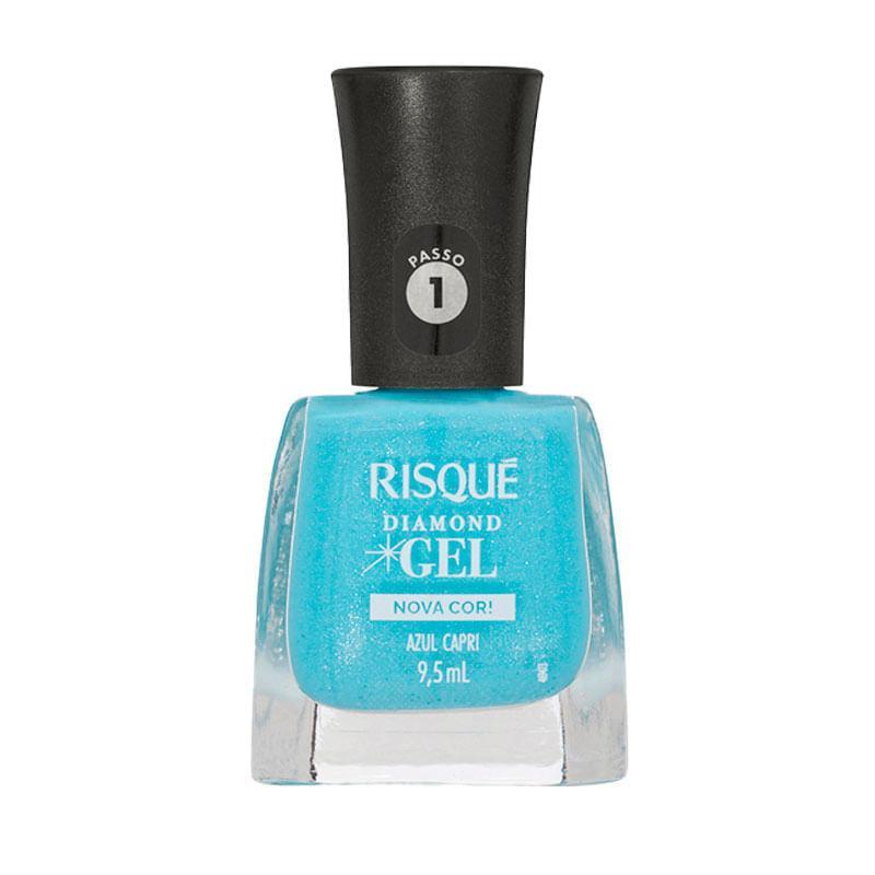 Esmalte Risqué Diamond Gel Nova Cor! Azul Capri 9,5ml