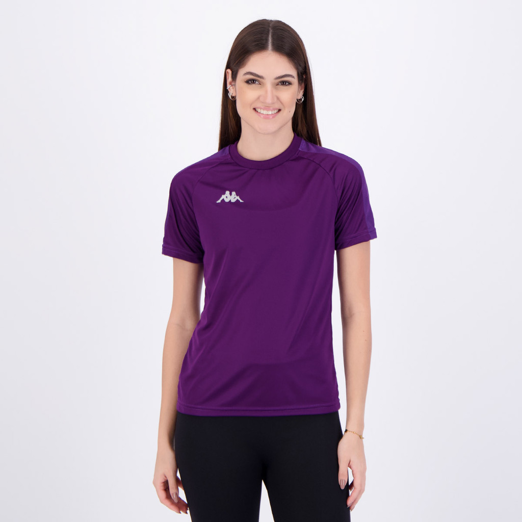 Camiseta Kappa Athens Feminina Roxa em Oferta na Shopee