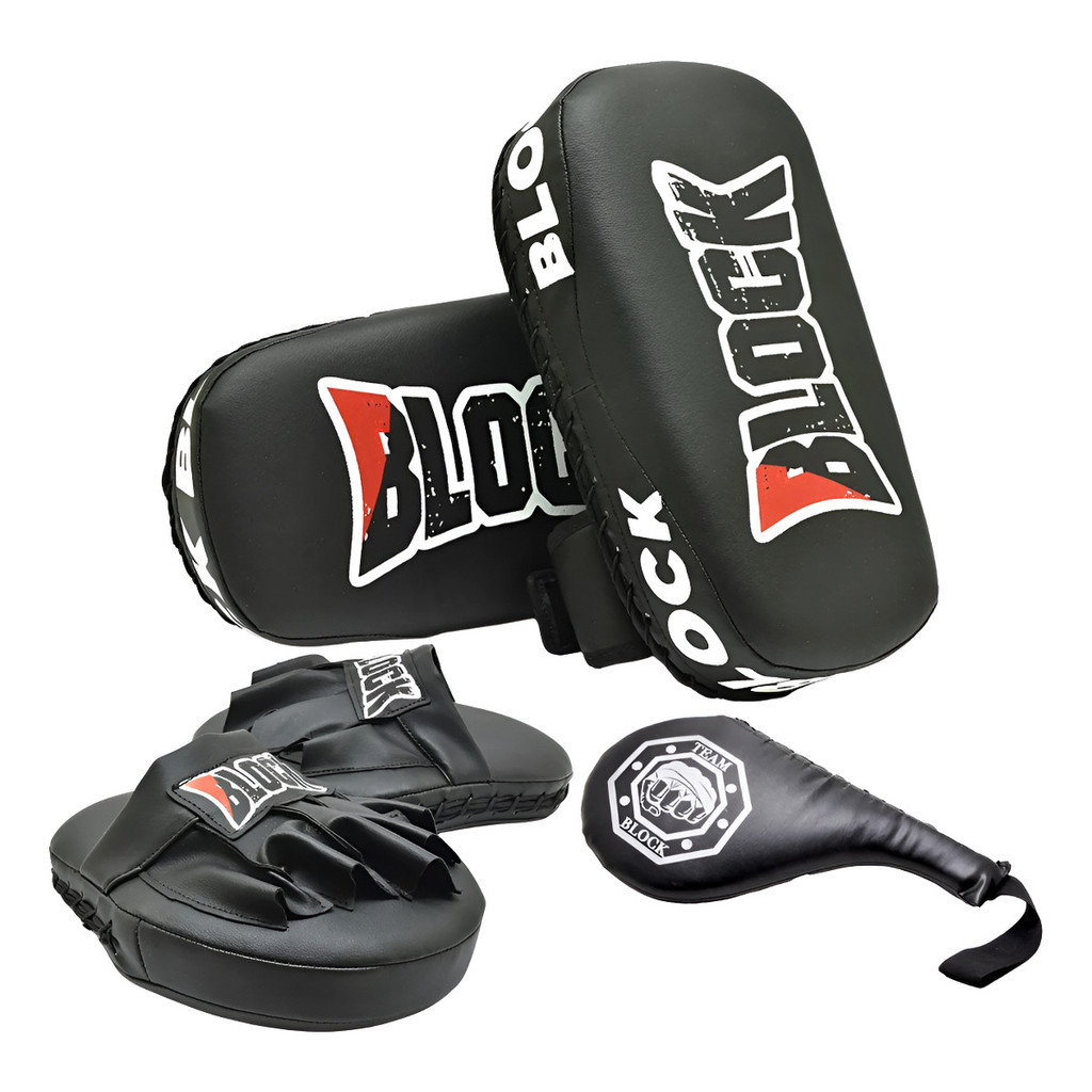 Kit Treino Luta Aparador, Raquete De Chute Manopla Treino de Muay Thai, Boxe, MMA Artes Marciais