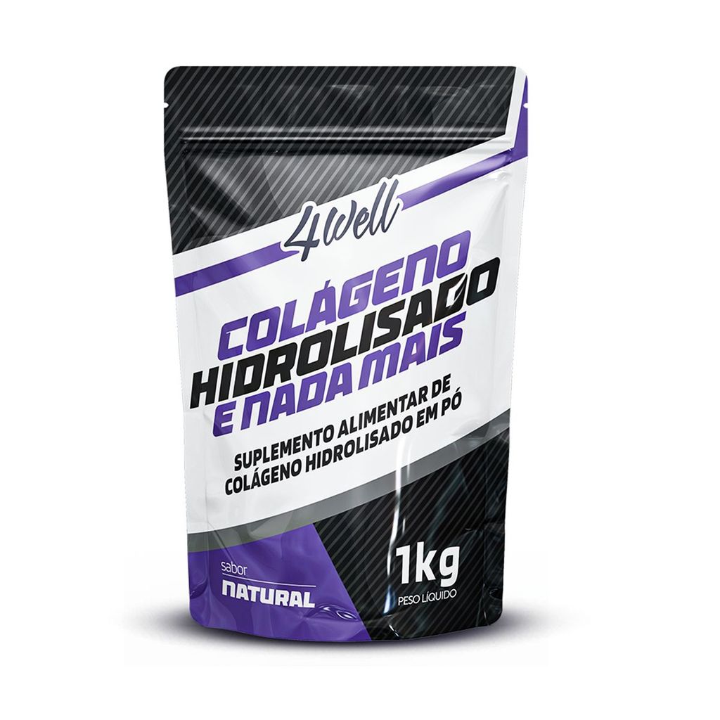 Colágeno Hidrolisado em Pó Tipo I Sabor Natural - 4well em Oferta na Shopee
