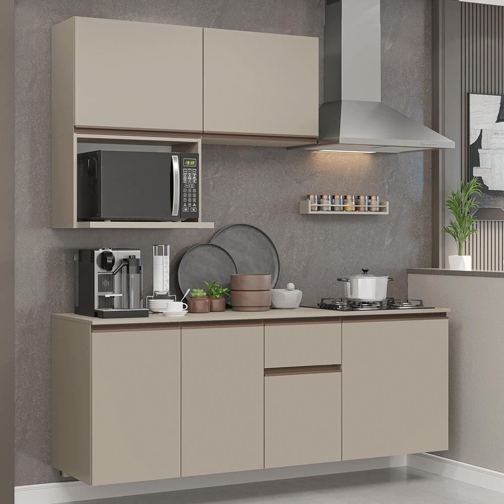 Armário De Cozinha Compacta 180 Cm Suspensa Crema Nice Madesa 03