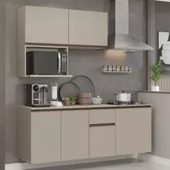 Armário De Cozinha Compacta 180 Cm Suspensa Crema Nice Madesa 03