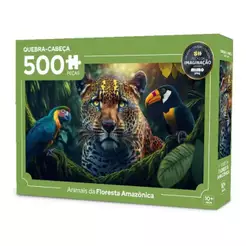 Quebra-cabeça Animais da Floresta Amazônica com 500 Peças Mimo Toys - 2630