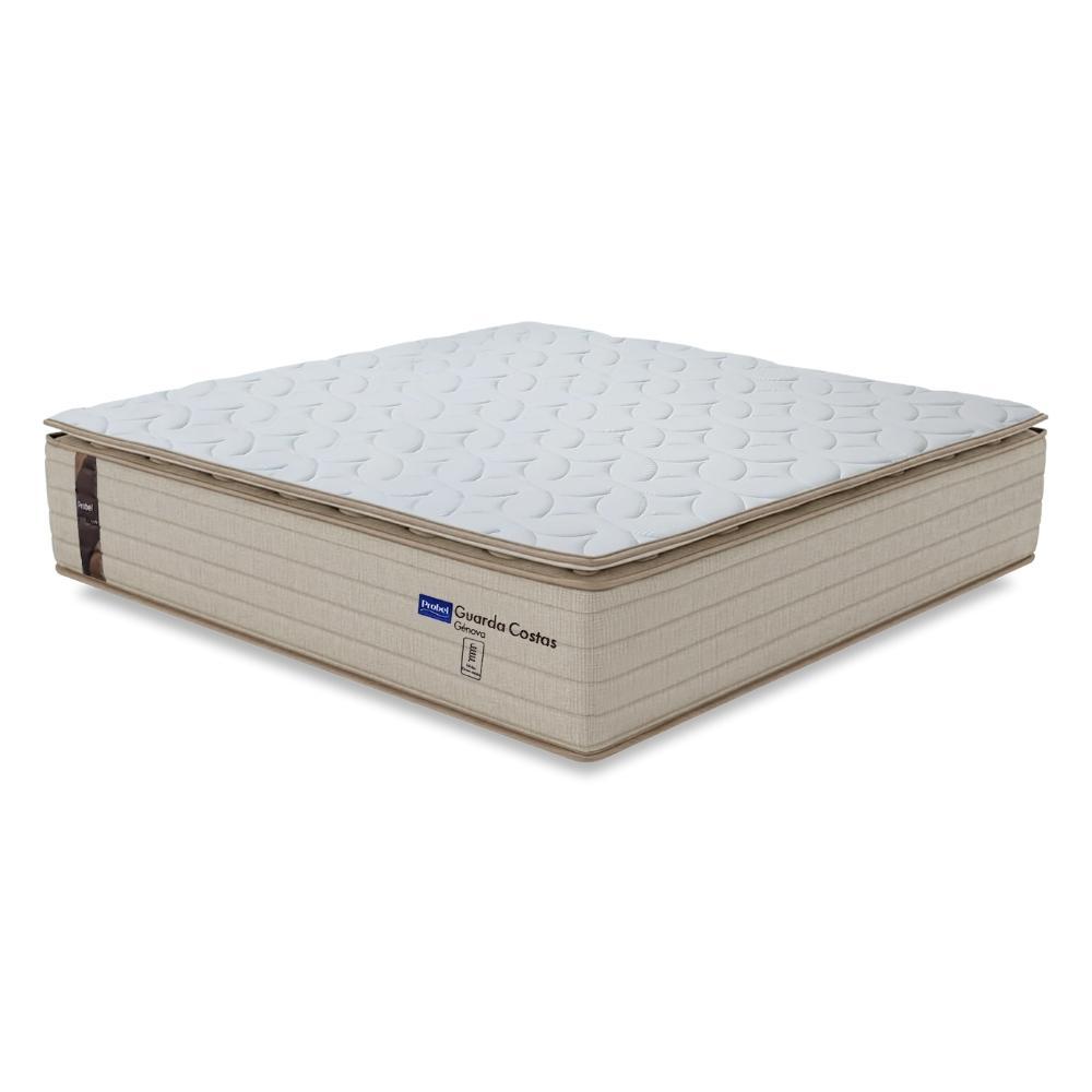 Colchão Queen Probel Molas Ensacadas Pillow Top 158x198x30cm Guarda Costas Genova Branco/Bege em Oferta na Shopee