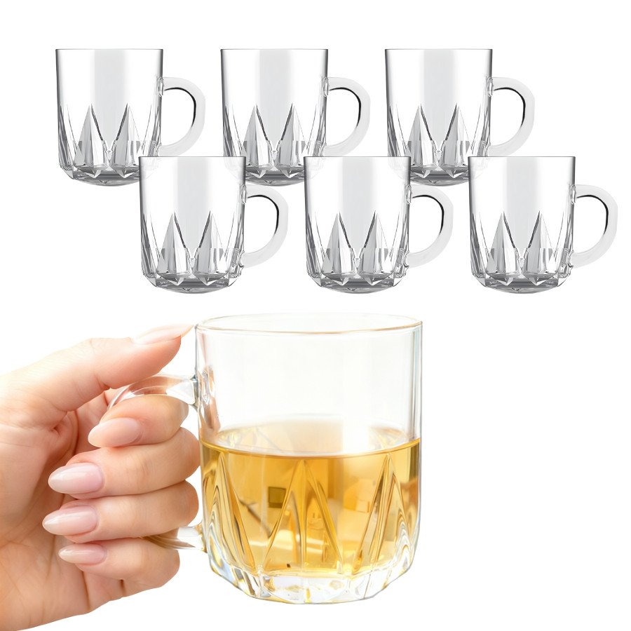 Jogo 6 Caneca Xícara De Vidro Transparente Para Cappuccino Expresso Café 235ml em Oferta na Shopee