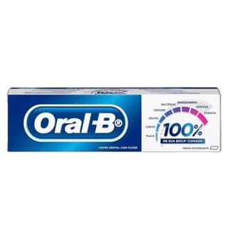 Creme Dental Oral B 100% Menta Refrescante Com 70Gr em Oferta na Shopee