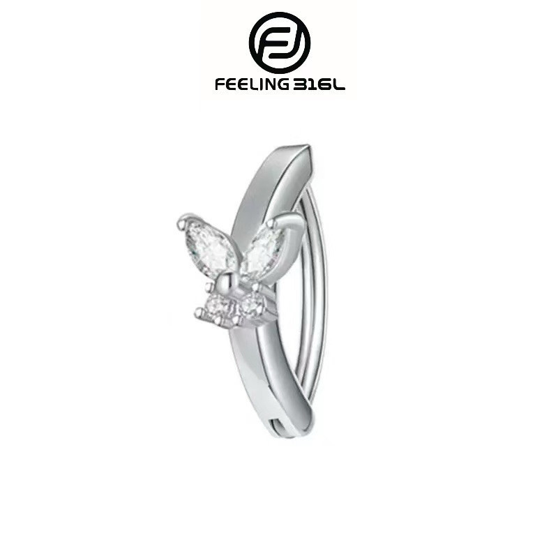 Piercing de Umbigo em Aço Cirúrgico – Prata e Dourado / Antialérgico / Brilho Premium em Oferta na Shopee