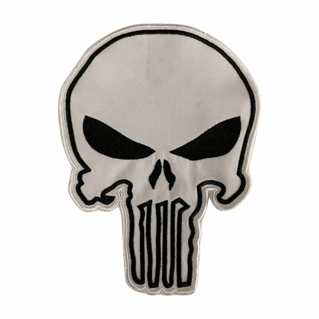 Brasão Bordado Caveira Justiceiro 24,5cm x 18,0cm