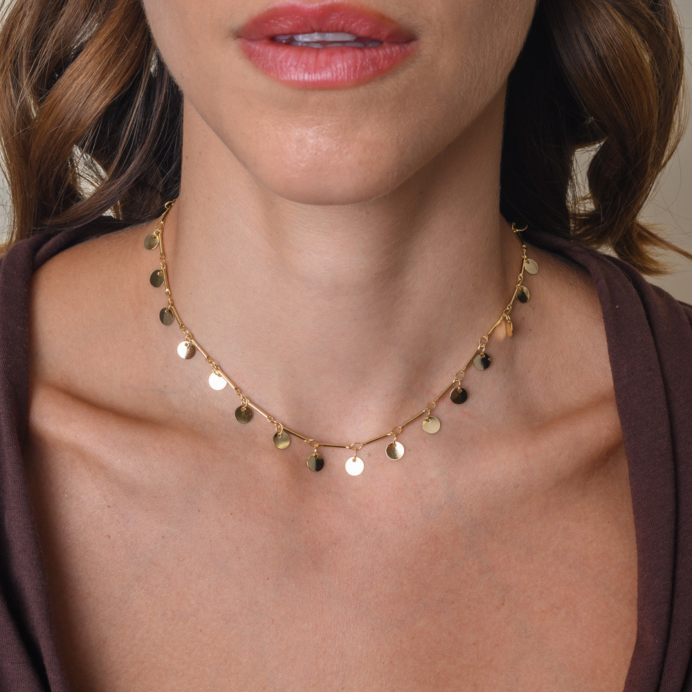 Choker Boho Medalhinhas Banhado em Ouro 18k em Oferta na Shopee