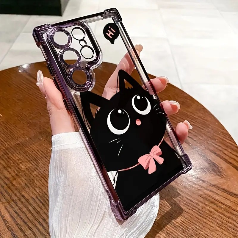 Corte Gato Impressão Caso De Telefone Para Samsung Galaxy S26 S25 S24 S23 Ultra S22 Plus S21 FE A35 A55 A36 A56 A54 A53 