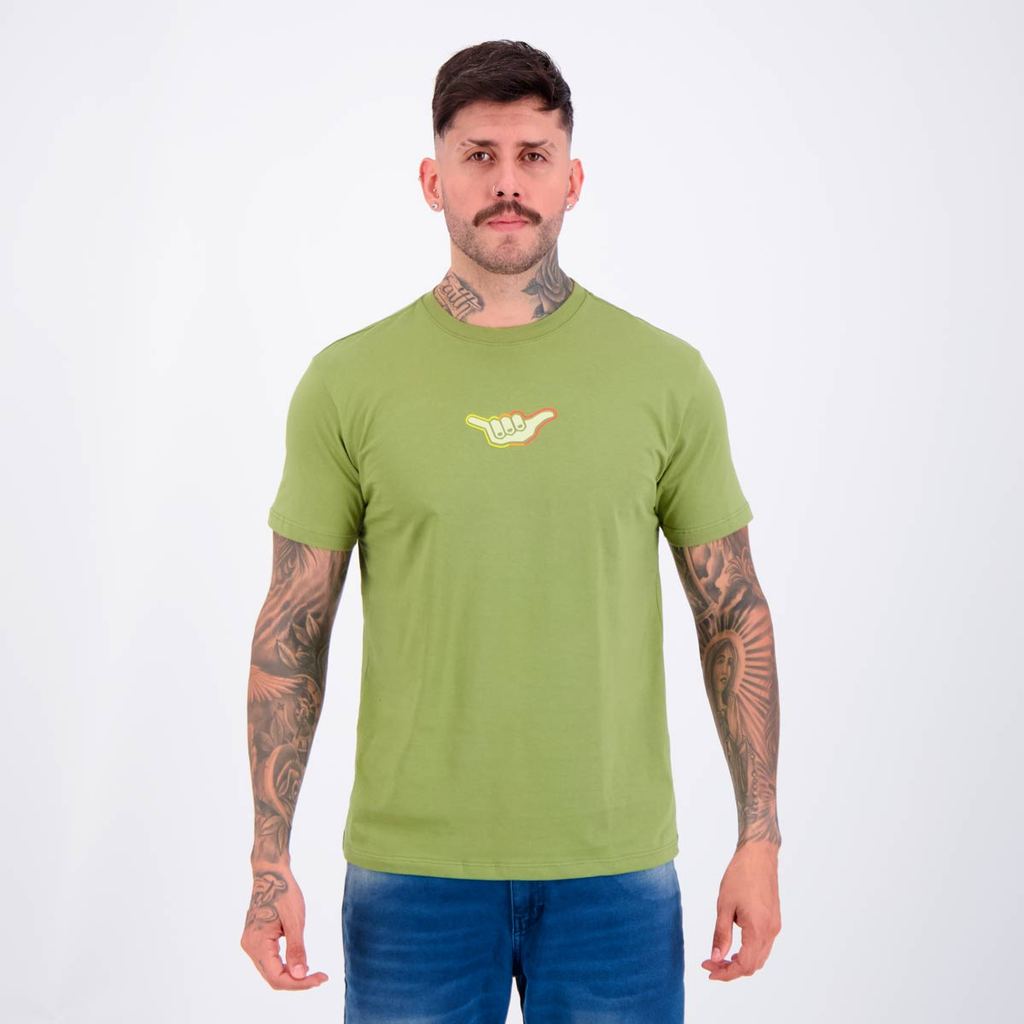 Camisa Hang Loose Sunset Verde em Oferta na Shopee