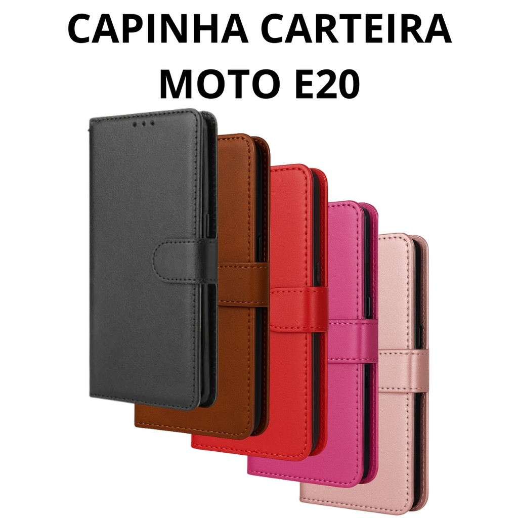 Capa Capinha Carteira Para Motorola Moto E20 em Oferta na Shopee