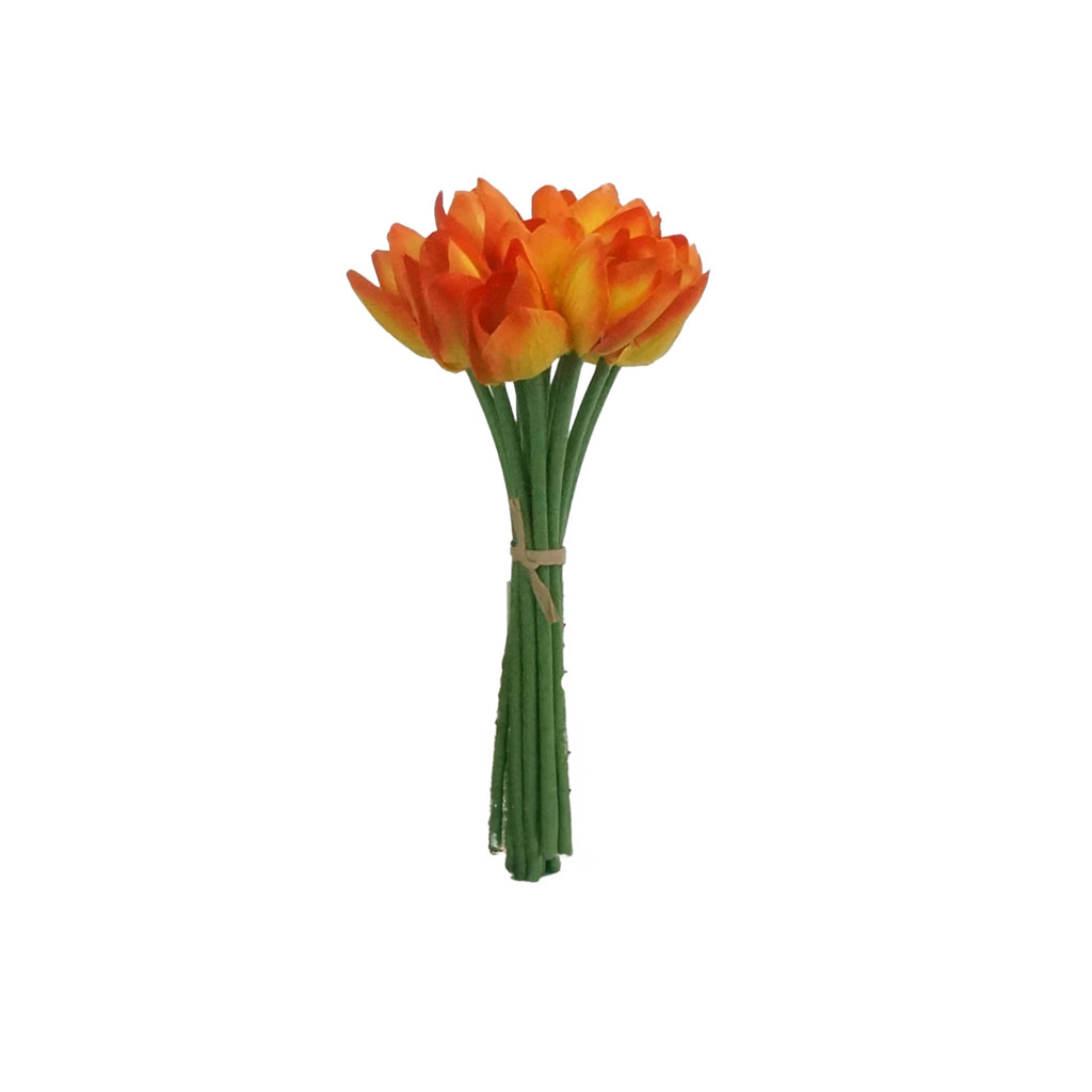 Maço Artificial de Tulipas Laranja c/11 botões em Oferta na Shopee