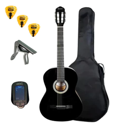 KIT VIOLÃO ACÚSTICO INICIANTE AÇO GIANNINI S-14 START ESTUDO AÇO C/CAPA + AFINADOR CAPOTRASTE