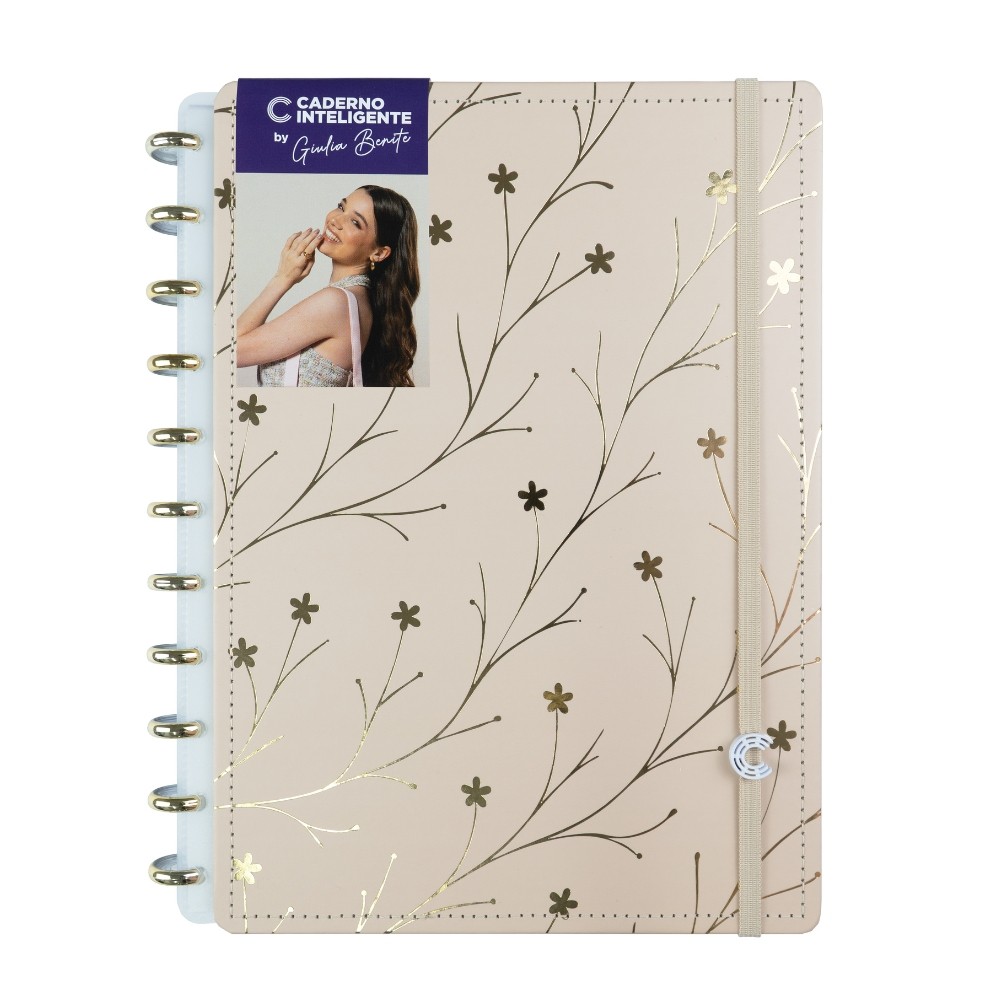 Caderno Inteligente Grande Miss Floral Giulia Benite 80 Folhas 90g