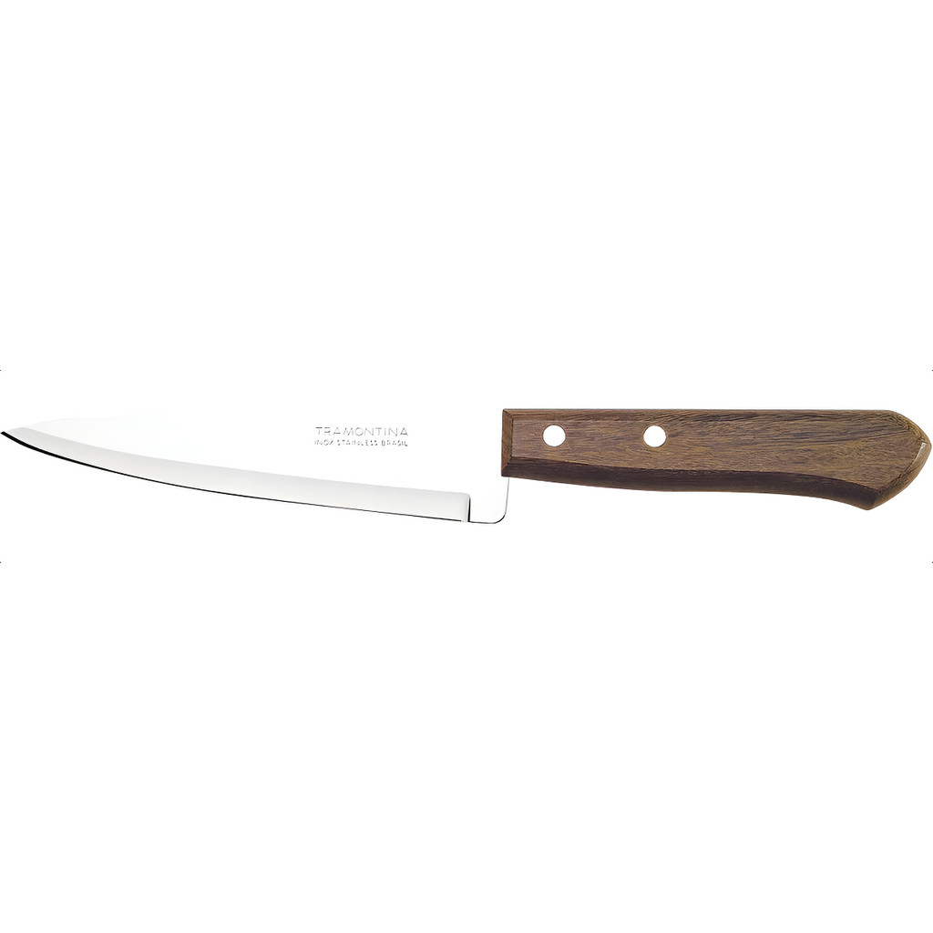 Faca De Cozinha Tramontina Inox Nº 7 Cabo Madeira Cor Marrom-escuro