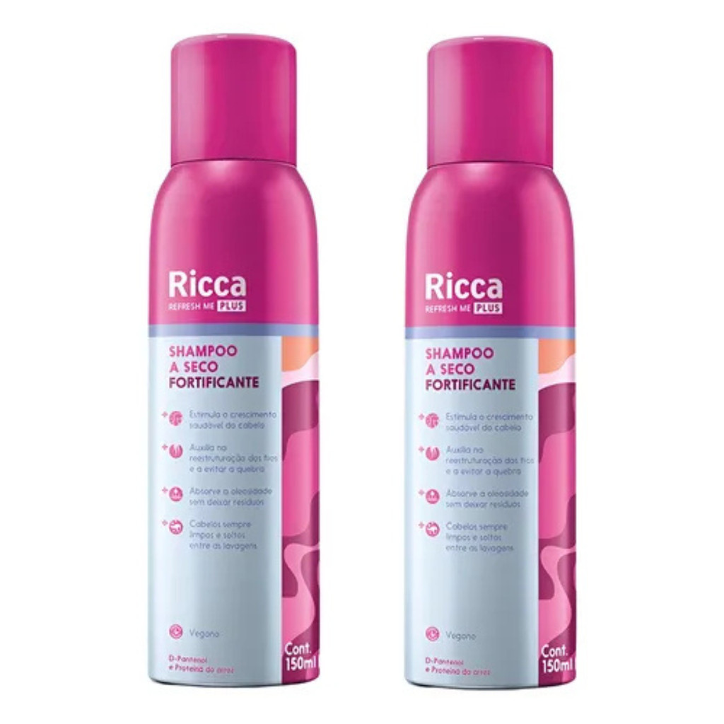 Kit c/2 Ricca Shampoo a Seco Fortificante 150ml
