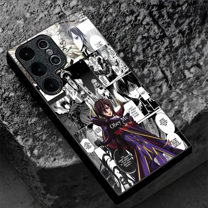 Code Geass 05 design Capa De Telefone De Vidro Para Samsung Galaxy S20 S21 S22 S23 S24 S25 Ultra Plus S23FE S24FE A53 A5