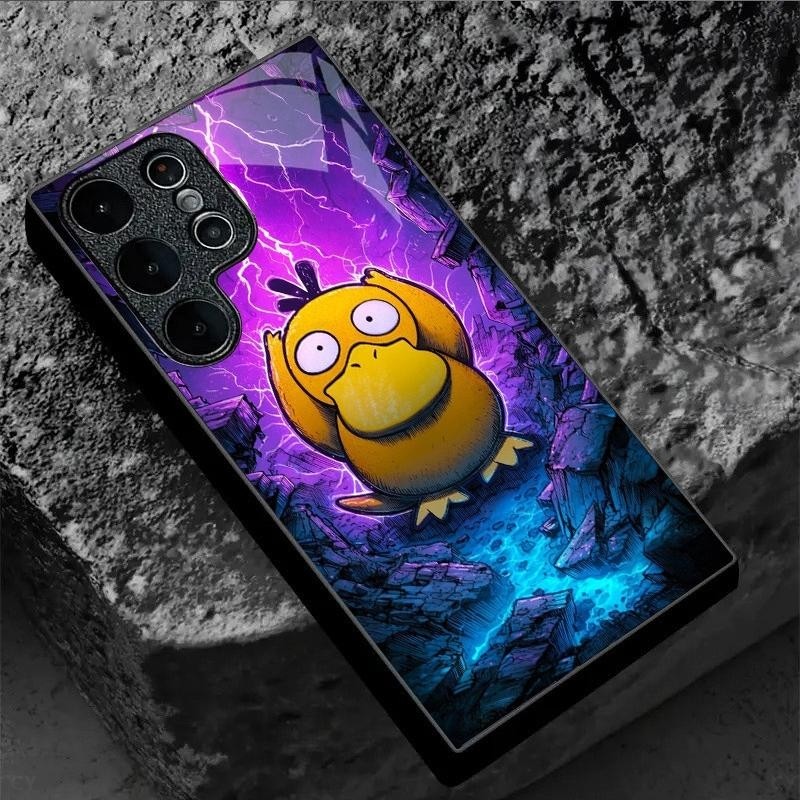 Psyduck Pokémon 01 design Capa De Telefone De Vidro Para Samsung Galaxy S20 S21 S22 S23 S24 S25 Ultra Plus S23FE S24FE A