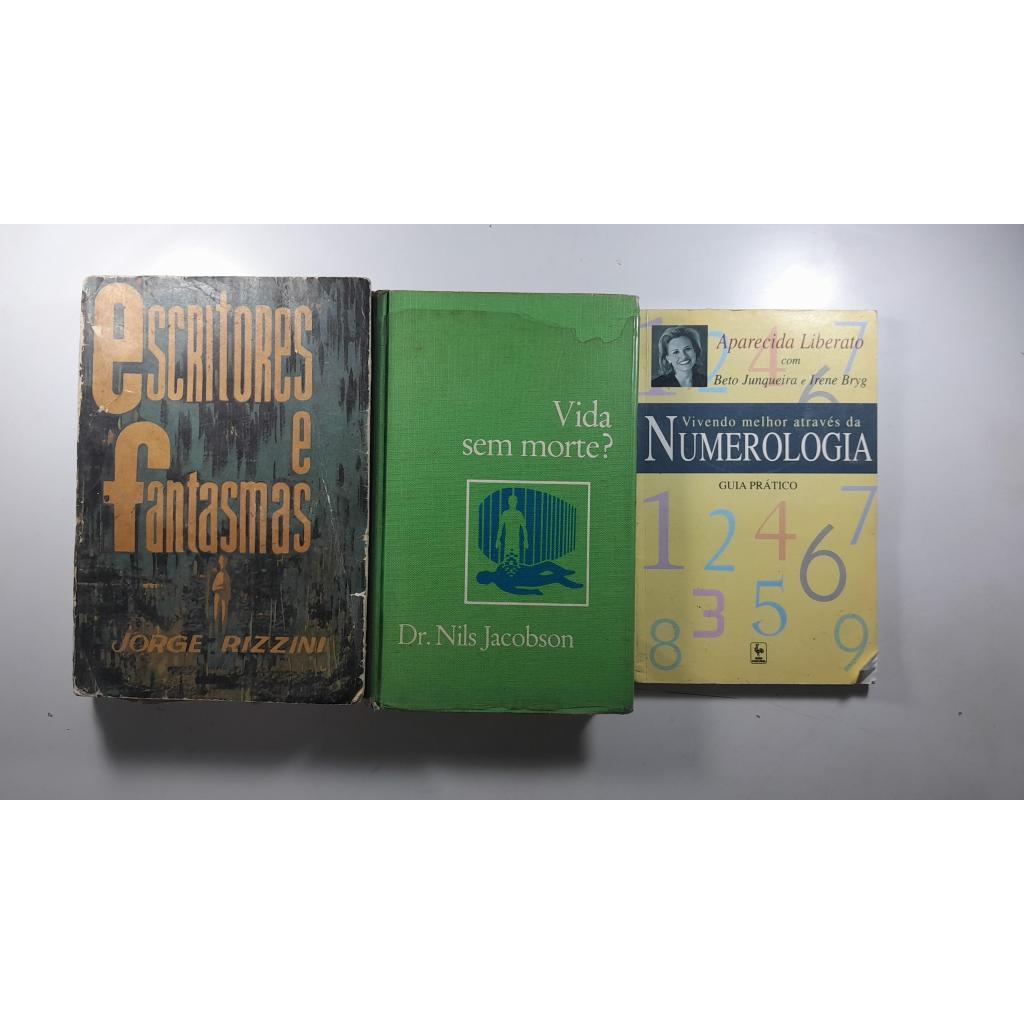 Kit 3 livros Numerologia Vida Sem Morte Escritores e Fantasmas