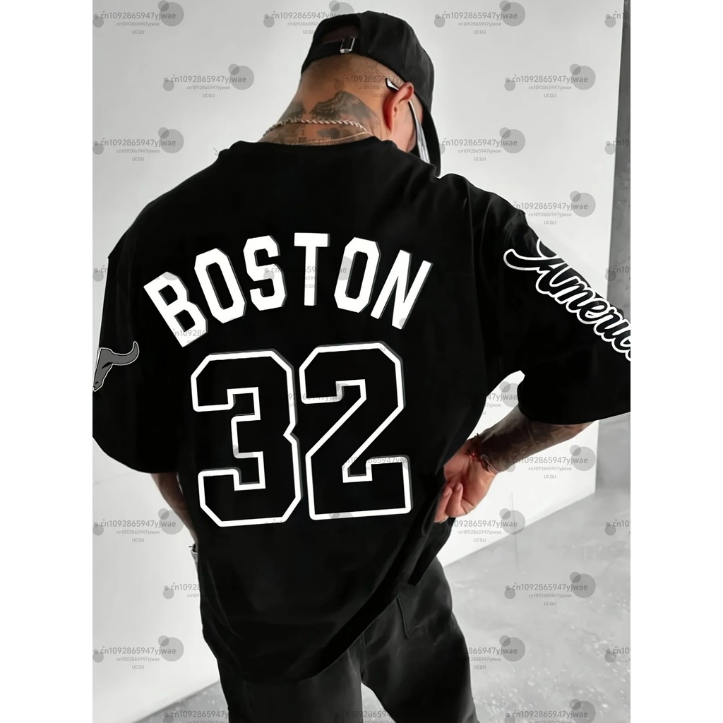 Camiseta Masculina Boston 32 Estampada Lançamento Camiseta 100% Algodão Camisetão Camisa Oversized Plus - Camisarte