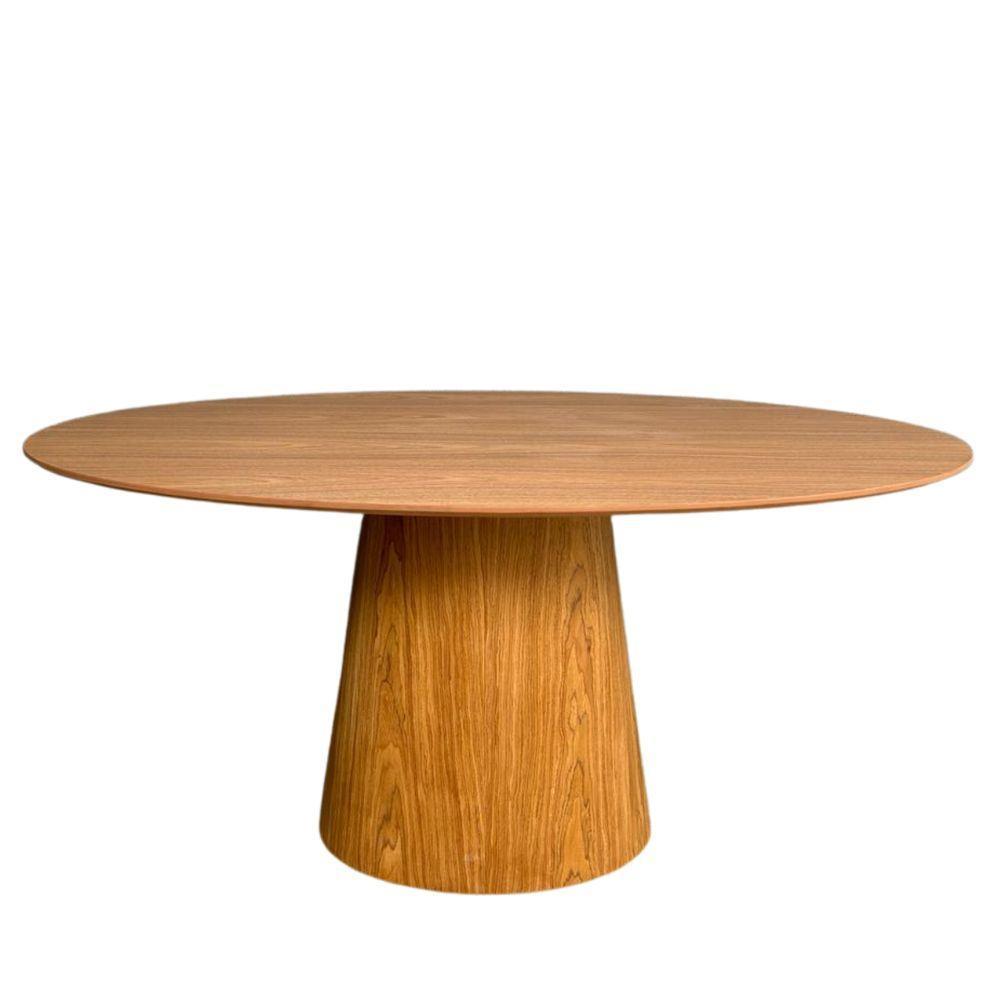 Mesa De Jantar Cone Oval 135x90 Cm Tampo Freijó Base Freijó em Oferta na Shopee