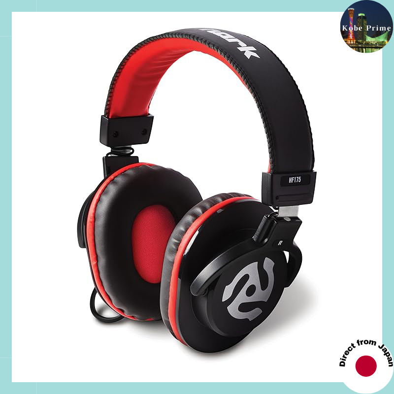 Fones De Ouvido De DJ De Monitoramento Portátil Fechado Numark Com Drivers De 40 Mm , Protetores Couro Macio , Cabo Reto De 3 M , HF175 Preto E Vermelho .