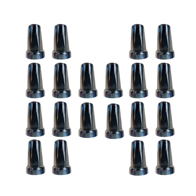 KIT JOGO 20 CAPAS DE PORCA BELGA CROMADA 33mm CAMINHÃO E CARRETA