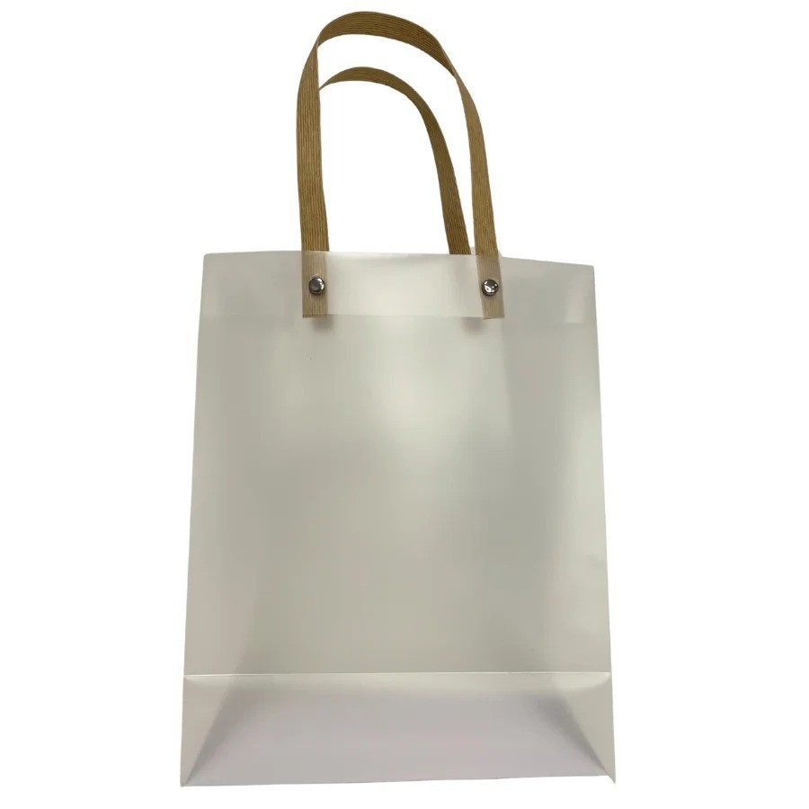 Sacola Transparente Fosca PVC com Alça de Fibra - 15x13,5x7cm - 10 unidades - Rizzo