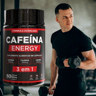 Pré-Treino Cafeína Taurina Cromo  Suplemento Premium Energia e Disposição - 60 Cápsulas em Oferta na Shopee