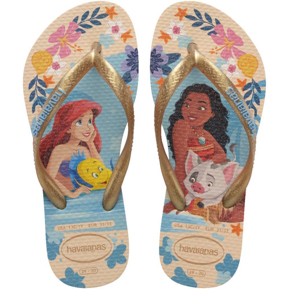 Chinelo Havaianas Infantil Princesas SLIM KIDS 31/2 Palha PAR