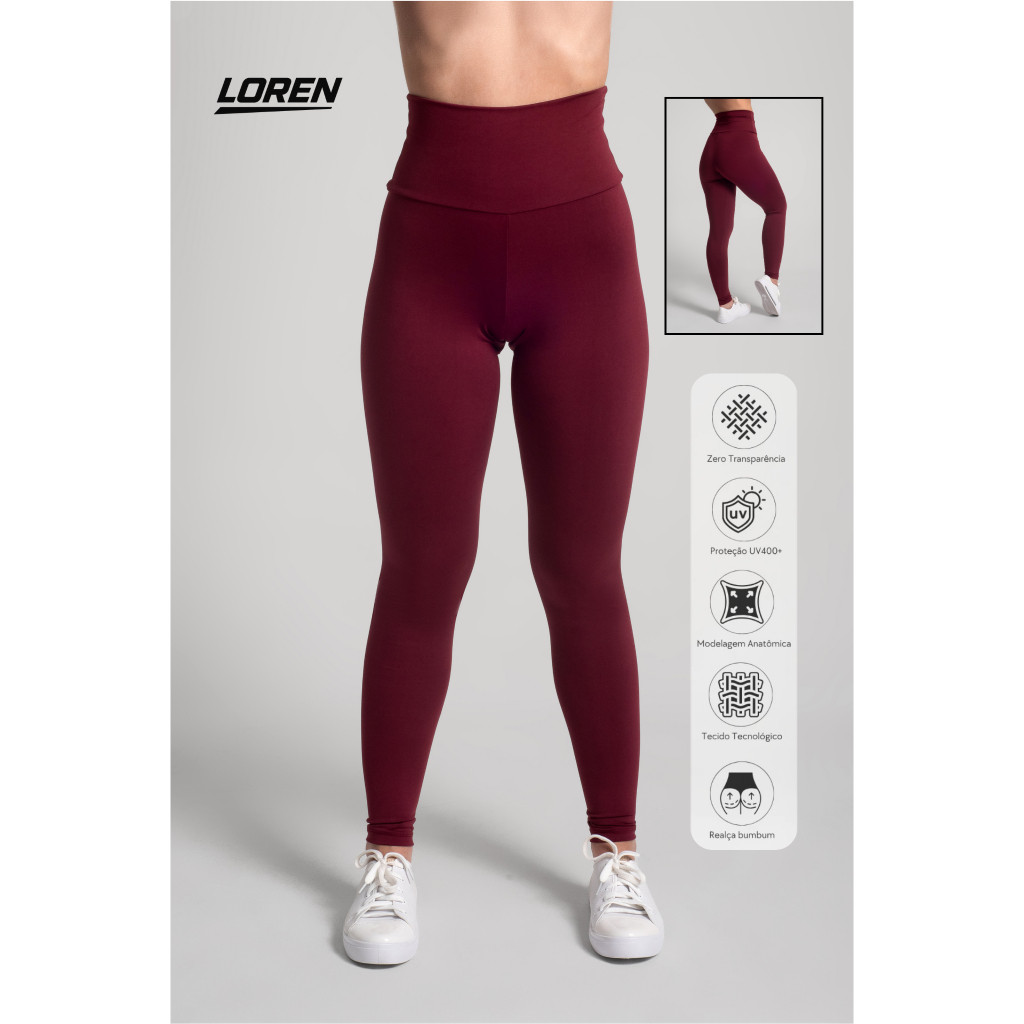 Calça Leg Feminina Cintura Alta Zero Transparência Calça Leg Fitness Conjunto Academia