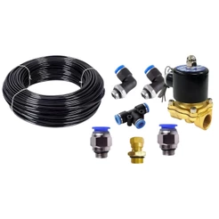 KIT INSTALAÇÃO BUZINA MARITIMA VALVULA CONEXÕES E TUBO 12MM