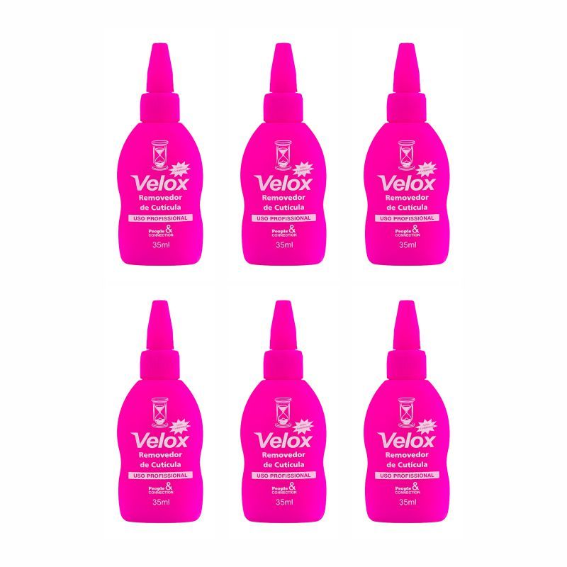 6un. Removedor/Amolecedor De Cutículas e Unhas 35ml - Velox