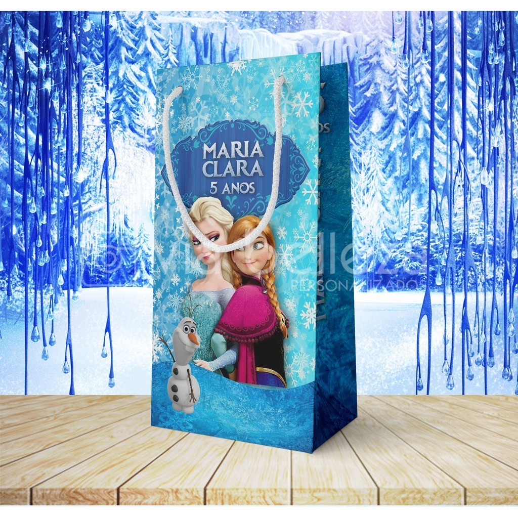 10 Sacolinha Personalizada Frozen Festa Aniversário Lembrancinha