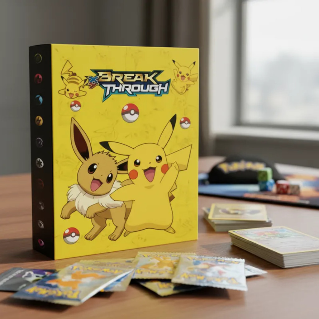 Álbum Pokémon 240 e 540 Cartas - Capa Pikachu Premium para Colecionadores TCG