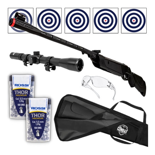Espingarda Pressão Rossi Dione Sport 5,5 Luneta + Capa em Oferta na Shopee