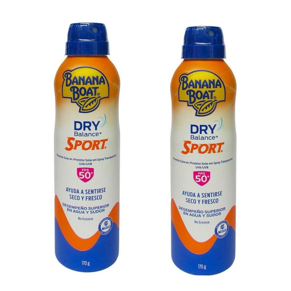 Kit 2 Protetor Bloqueador Filtro Solar Banana Boat Dry Balance Sport FPS50 Não Oleoso Spray 170g
