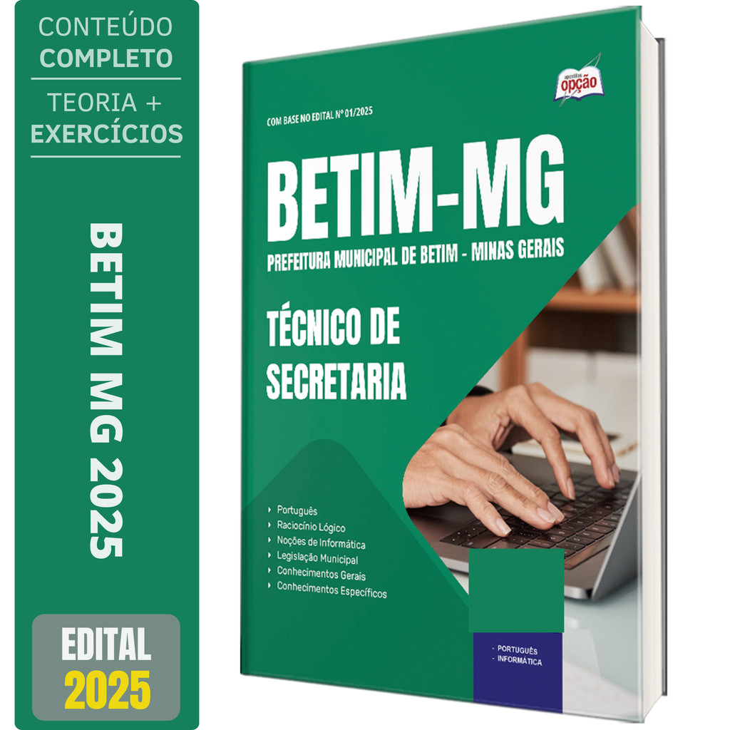 Apostila Concurso Betim MG 2025 - Técnico de Secretaria