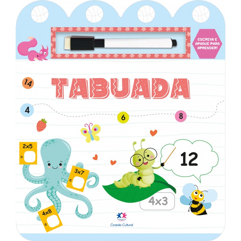 Livro Tabuada - Escreva e apague para aprender em Oferta na Shopee