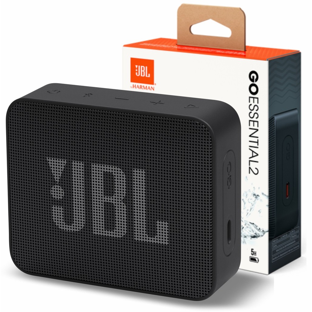 Caixa de Som Portátil JBL Go Essential 2 Preta A prova d agua IP67 Até 5 horas de música