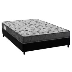 Cama Box Viúva: Colchão Ortopédico Ortobom D33/EP Anatômico Fort Tech ISO 100 + Base CRC Suede Black(128x188)