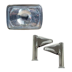 Farol Cromado + Par Suporte CG ML 1983 a 1989 CG Today 1989 a 1993 CG Titan 1993 a 1999 CBX Aero 150 1988 a 1993