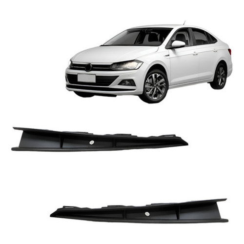 Jogo Moldura Inferior Parachoque Dianteiro Volkswagen Polo e Virtus 2018 2019 2020
