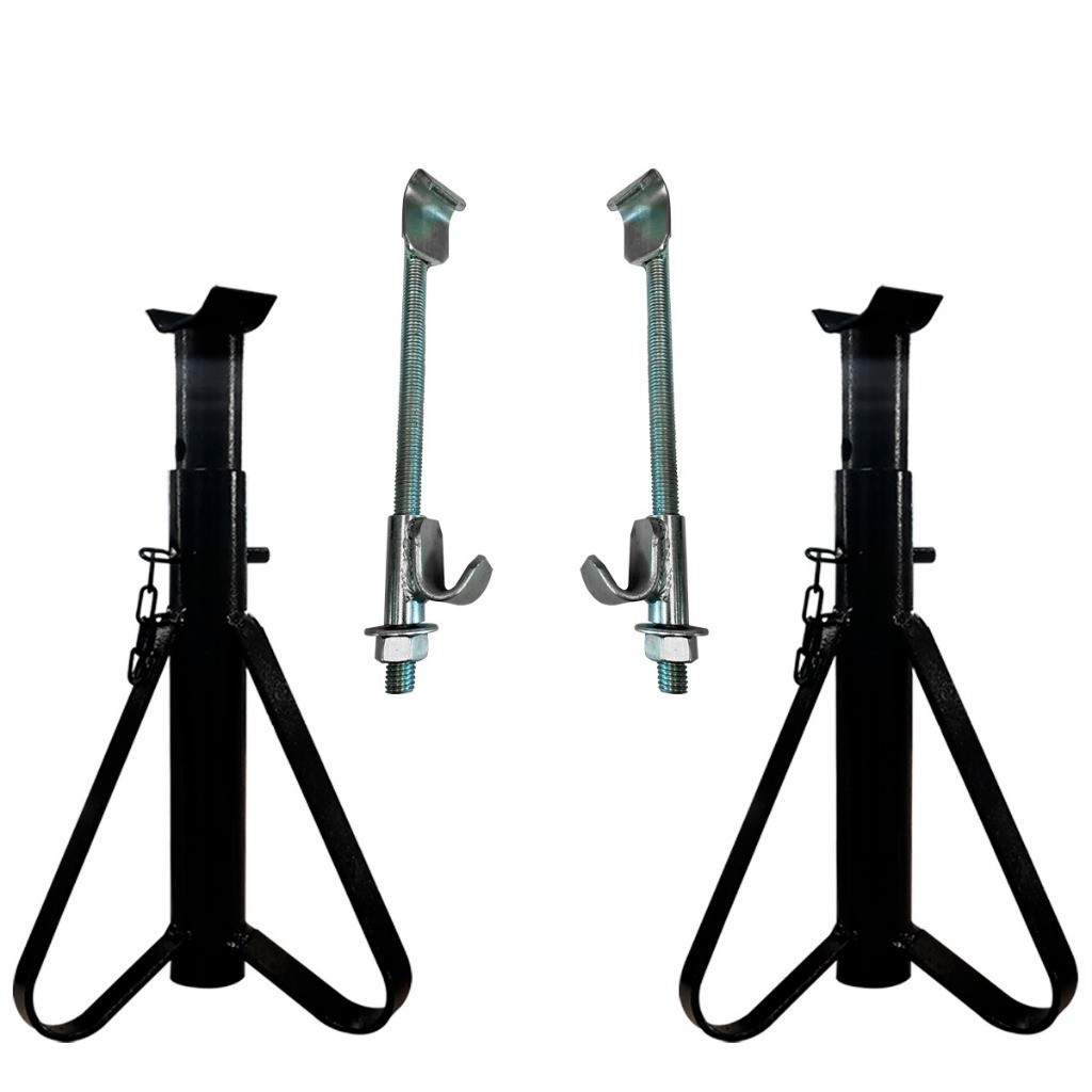 Encolhedor de molas 1 garra universal Par + Kit 2 Cavalete automotivo Preto
